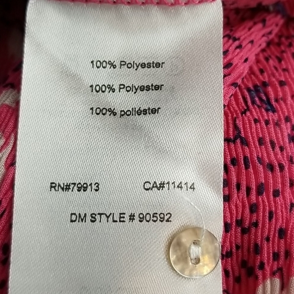 Motherhood Maternity Smocked Pink Floral Belted Blouse Small - Picture 10 of 10